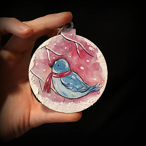 Drevené ručne maľované vianočné ozdoby