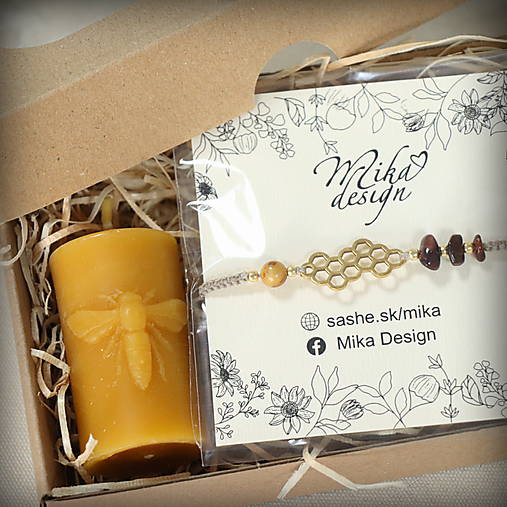 Darčekové balenie náramok a sviečka