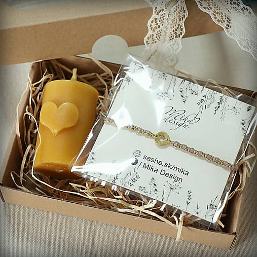 Darčekové balenie náramok a sviečka