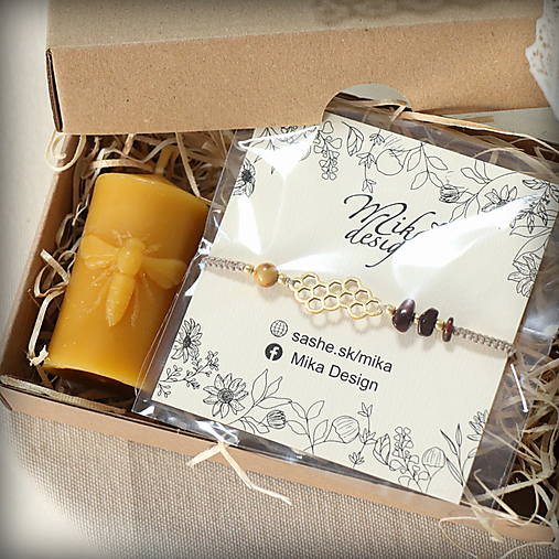 Darčekové balenie náramok a sviečka