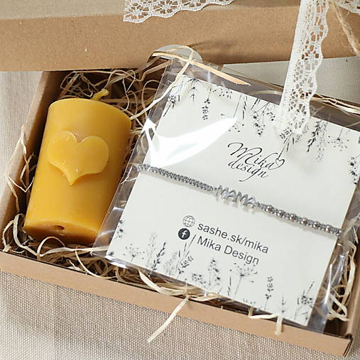 Darčekové balenie náramok a sviečka