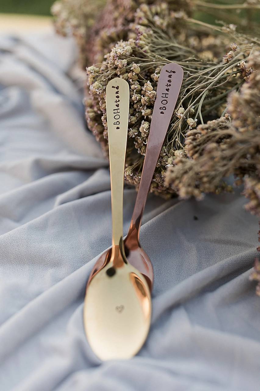 Set dvoch lyžičiek Ručičkovo s ručne vyrazeným textom