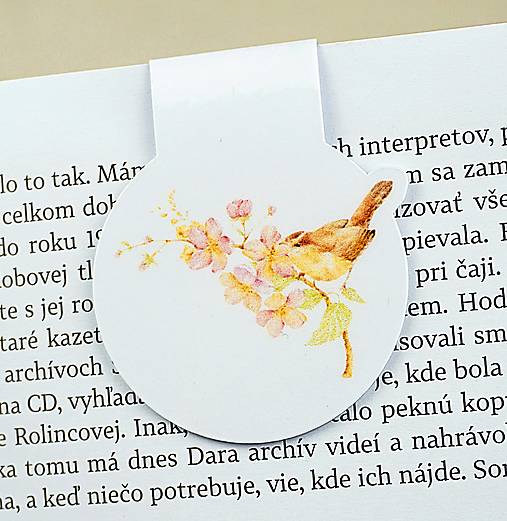 Magnetická záložka do knihy Vtáčiky (Krehký dotyk)