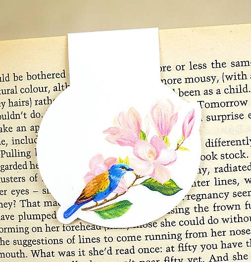 Magnetická záložka do knihy Vtáčiky (Nežná magnólia)