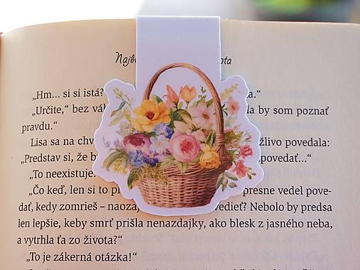 Kvetinová kolekcia magnetických záložiek | Vyberte si Váš obľúbený motív (Romantický košík)