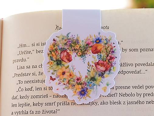 Kvetinová kolekcia magnetických záložiek | Vyberte si Váš obľúbený motív (Srdce z lúky)