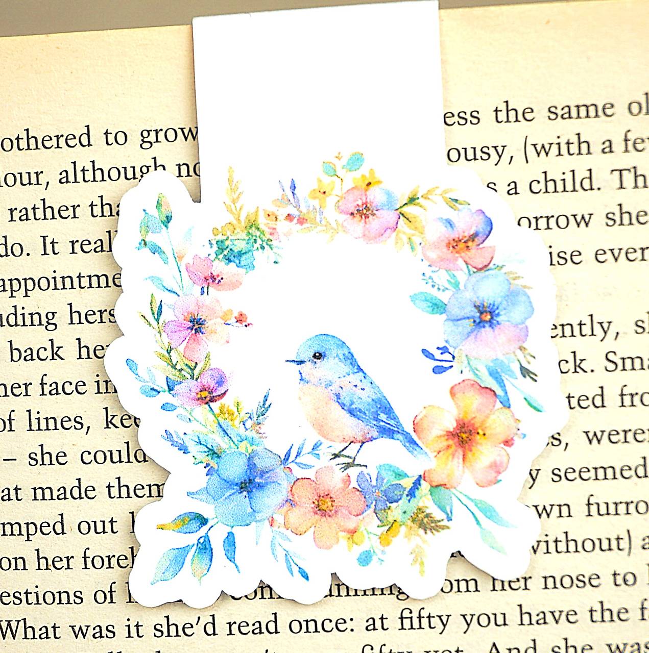 Magnetická záložka do knihy Vtáčiky (Jarný veniec)