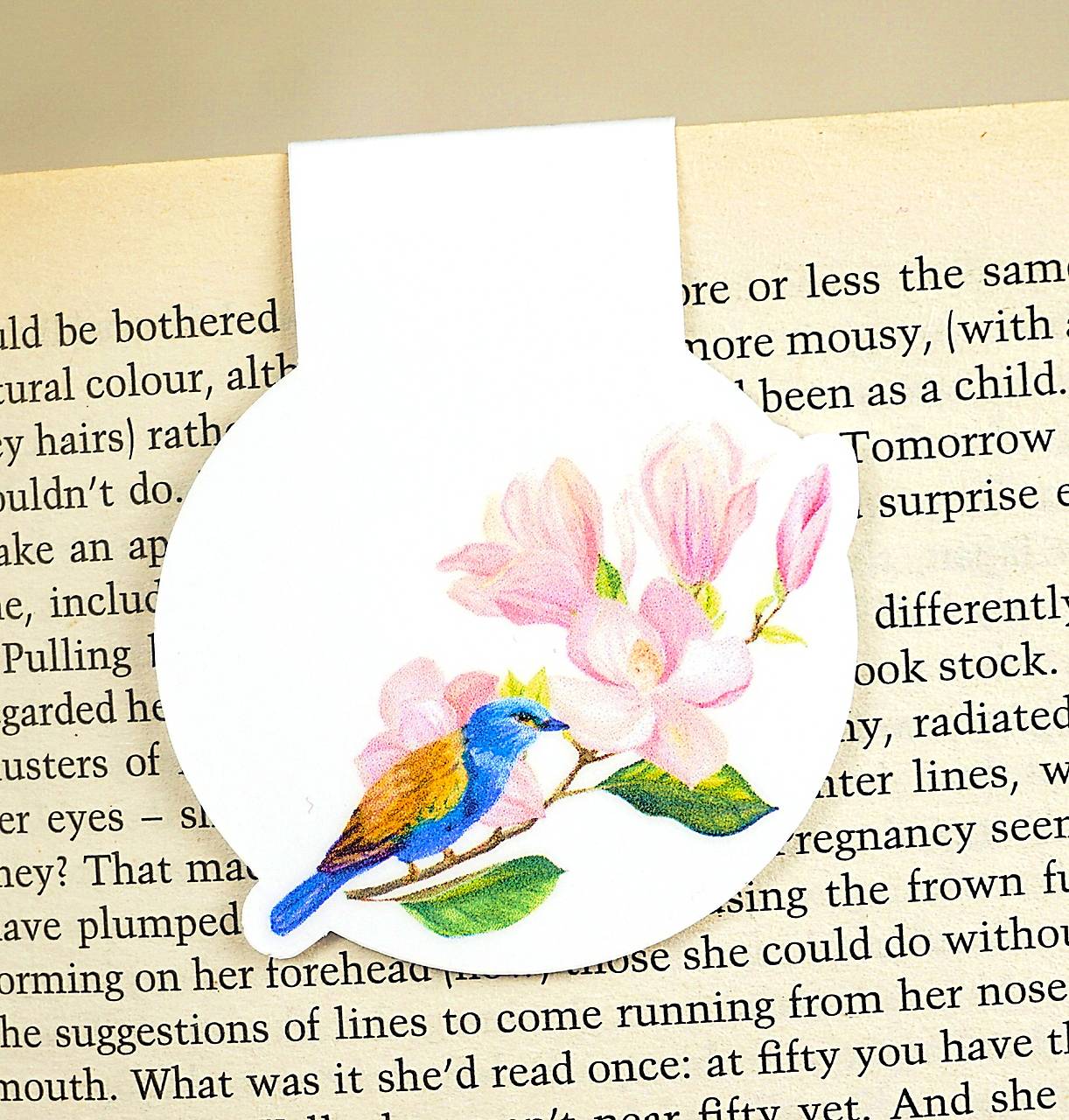 Magnetická záložka do knihy Vtáčiky (Nežná magnólia)