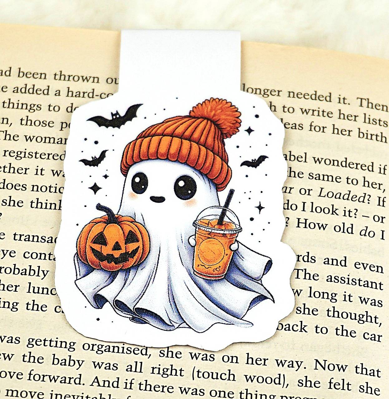 Kolekcia magnetických záložiek DUCHOVIA | Vyberte si svojho obľúbeného (Duch a jeho tekvicové latte)