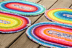 Úžitkový textil - Duhové prostírání ze šňůry - 17929757_