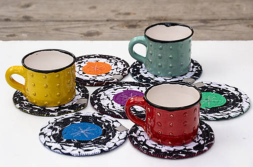 Úžitkový textil - Tácky pod sklenice či hrnky ze šňůry - 17929766_