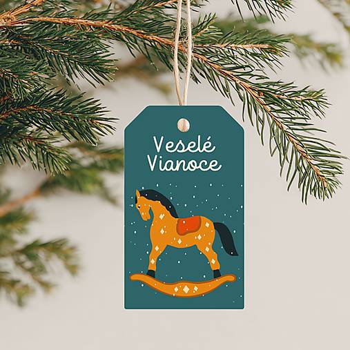 Úložné priestory & Organizácia - Vianočné menovky na darčeky, visačky, PDF koník - 17929622_