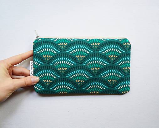 Taštičky - Taštička menšia - Tyrkysové kvapky - 17933203_