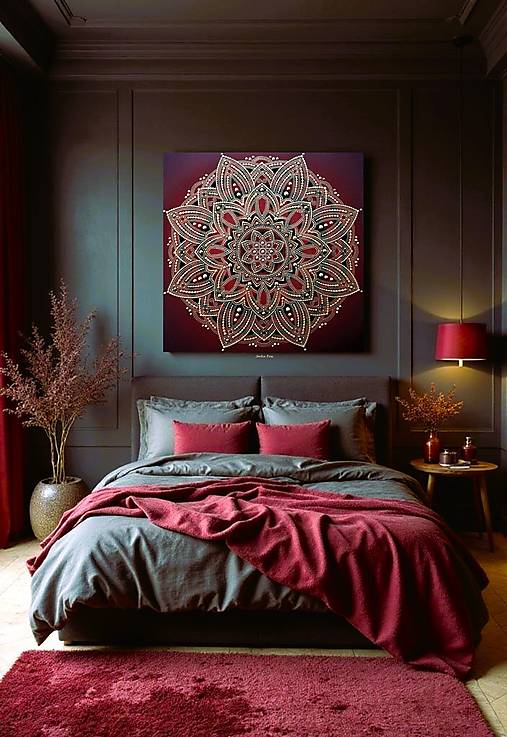 Obrazy - MANDALA LÁSKY a VÁŠNE ❤️ partnerská mandala do Vašej spálne - 17932840_