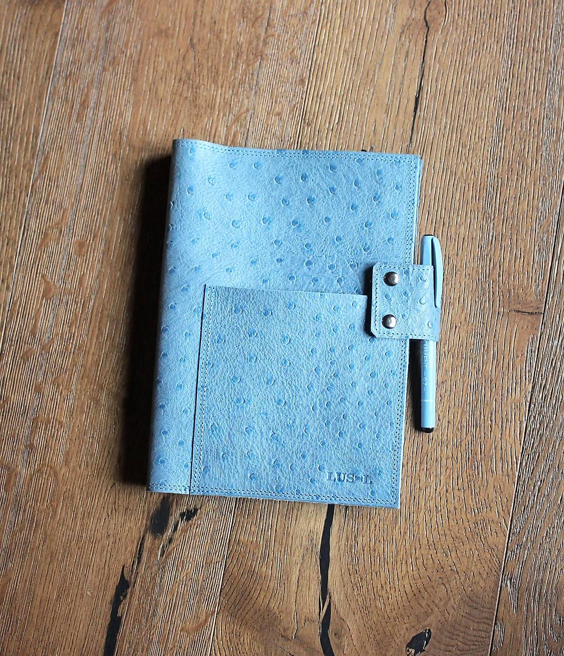 Kožený obal na knihu/diár/tablet A5 SKY-BLUE