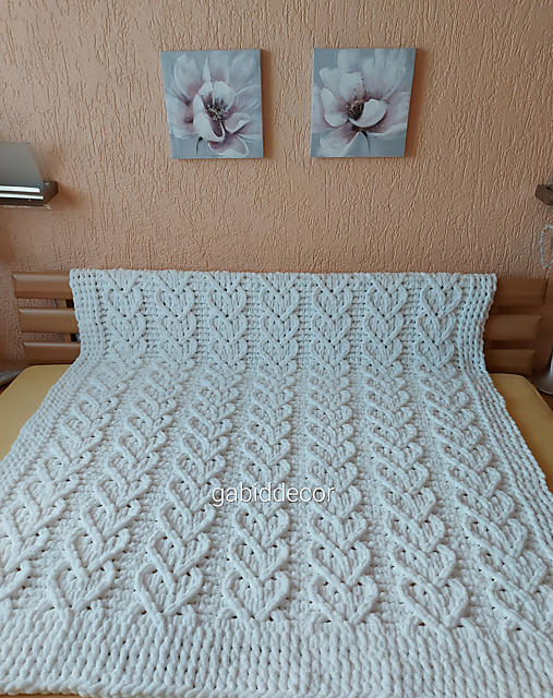 Veľká deka/prehoz na posteľ/sedačku súpravu z vlny alize puffy (Rozmery cca (150 x 160) cm)