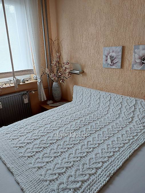 Veľká deka/prehoz na posteľ/sedačku súpravu z vlny alize puffy (Rozmery cca (150 x 180) cm)