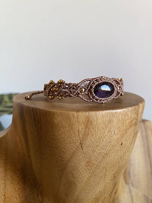 Náramky - Macrame náramok- ametyst - 17934809_