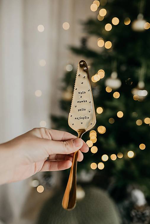 Tortová lopatka Ručičkovo s ručne vyrazeným textom