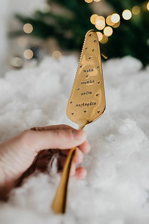 Tortová lopatka Ručičkovo s ručne vyrazeným textom