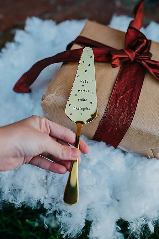 Tortová lopatka Ručičkovo s ručne vyrazeným textom