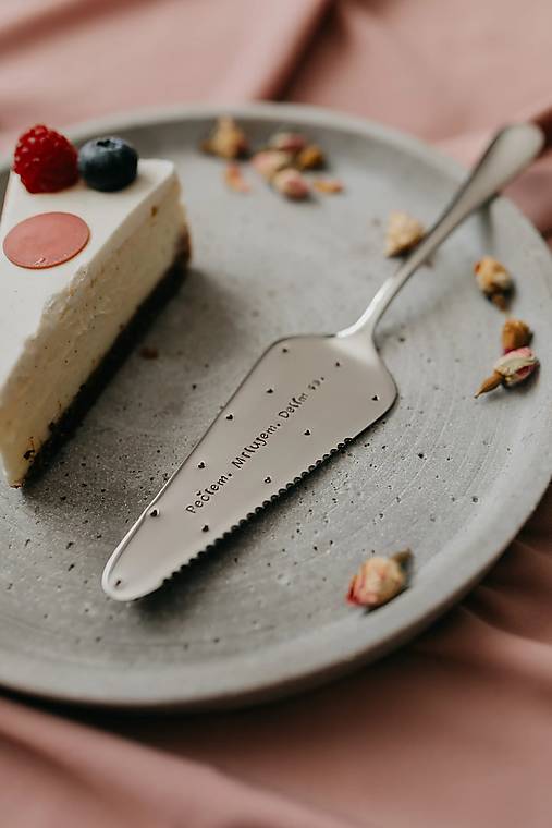 Tortová lopatka Ručičkovo s ručne vyrazeným textom