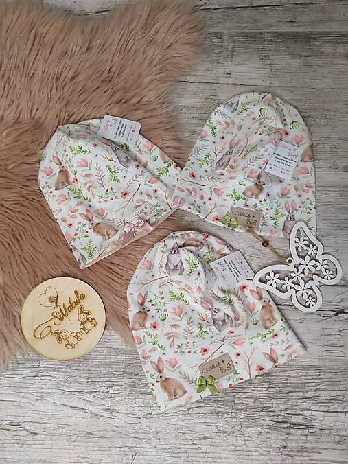 Detské čiapky - Čiapočka zajkovia - 17935145_