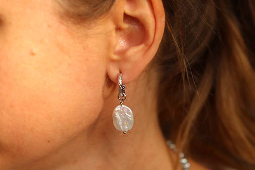 Náušnice s Keshi perlou