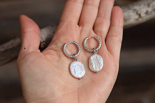 Náušnice s Keshi perlou