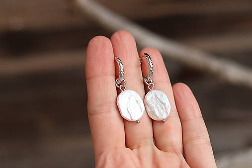 Náušnice s Keshi perlou