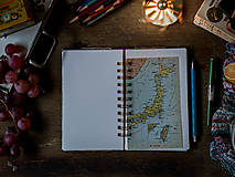 Papiernictvo - Modrý mramor - upcyklovaný zápisník/skicár - 17934248_