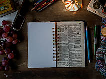 Papiernictvo - Modrý mramor - upcyklovaný zápisník/skicár - 17934249_