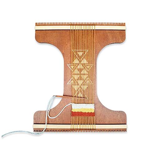 Nástroje - Drevený tkáčsky rám s 2 ihlami a hrebeňom, 6, 8, 10 dpi (hustota) - 17934709_