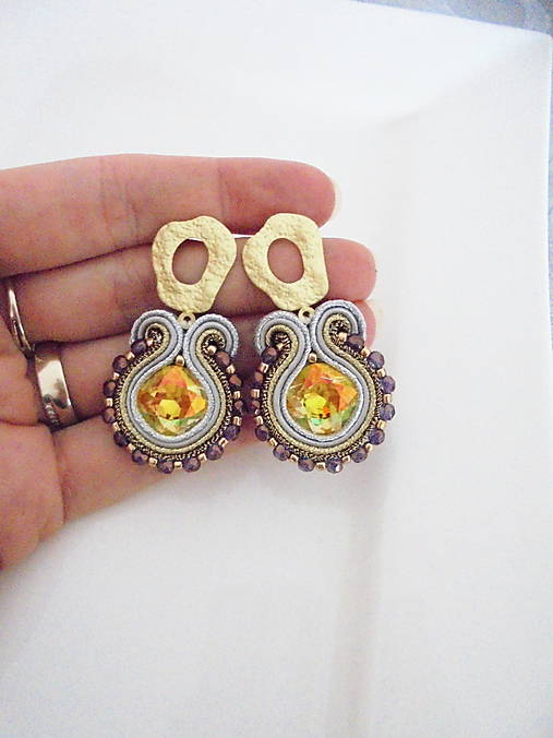 Náušnice - soutache náušnice - 17935662_