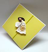Papiernictvo - Pohľadnica s Anjelikom ...  aj ku krstu (žltý) - 17937445_