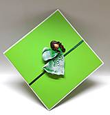 Papiernictvo - Pohľadnica s Anjelikom ...  aj ku krstu (zelený) - 17937457_