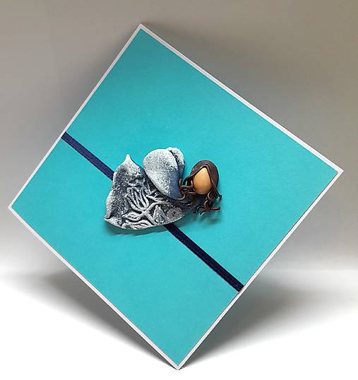 Papiernictvo - Pohľadnica s Anjelikom ...  aj ku krstu (modrý) - 17937462_