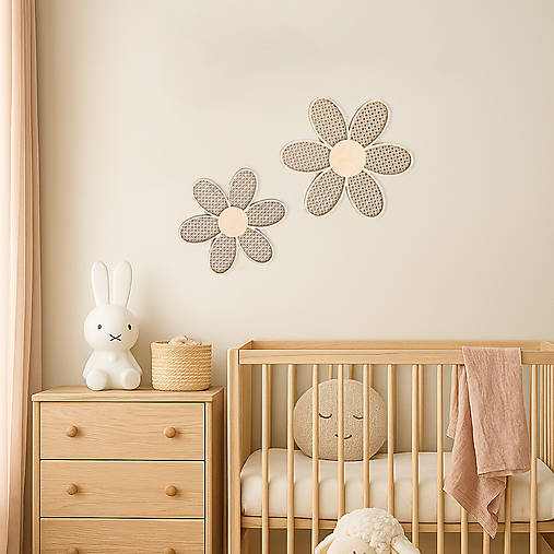 Dekorácie - Ratanové margarétky na stenu - 17937814_