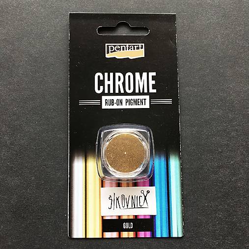 - 50% Rub-on pigmentový prášok, farebný-chrómový efekt, 0,5g, pôvod.cena 4€ (zlatá)