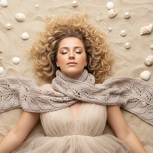 Šály a nákrčníky - Merino šál | Perla severných morí - 17936023_