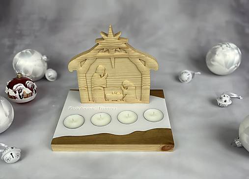 Svietidlá - Adventný svietnik drevený  (svetlý) - 17936429_