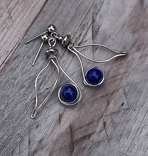 Náušnice - Lapis lazuli chirurgická oceľ - 17936780_