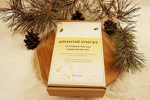 Adventná sada sviečok z včelieho vosku | Mier, Viera, Láska, Nádej | Prírodný adventný veniec (normál - sviečky o priemere 3,7 cm)