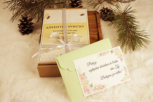 Adventná sada sviečok z včelieho vosku | Mier, Viera, Láska, Nádej | Prírodný adventný veniec (normál - sviečky o priemere 3,7 cm)