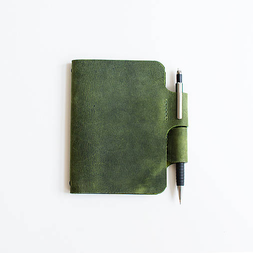 Papiernictvo - Kožený zápisník s perom/ceruzkou - 17938015_