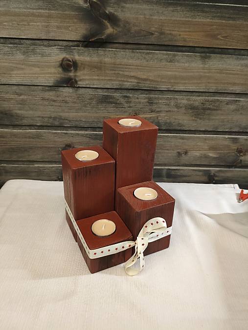 Sada adventých svietnikov z dreva