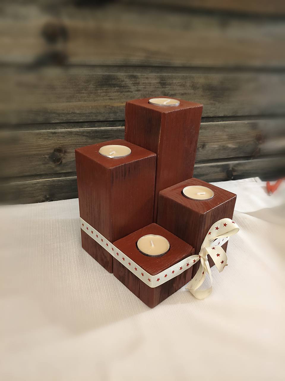 Sada adventých svietnikov z dreva