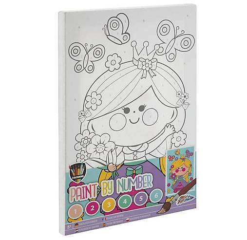 - 50% maľovanie podľa čísel na plátno, 29,5x19,5 cm, pôvod.cena 7,90€ (princezná)