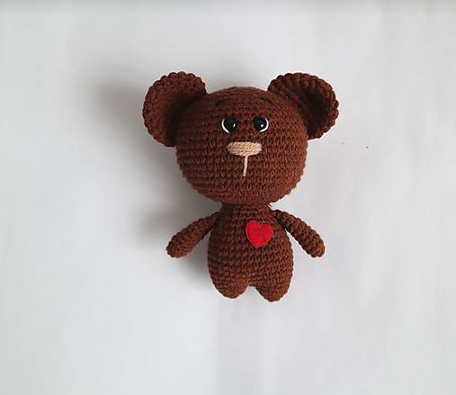 Hračky - Háčkované mini zvieratká (Medvedík) - 17938958_