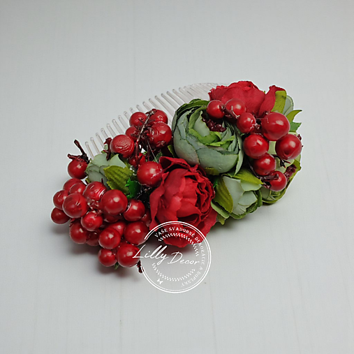 Ozdoby do vlasov - Kvetinový hrebienok do vlasov "lesná víla II." - 17939093_